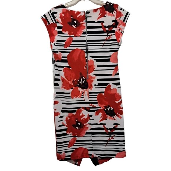 Scapa Lauren Perre Floral Print Elegant Chic Assymmetrical Hem Large Red NWT - Picture 4 of 15